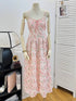 Ladies Spaghetti Straps Floral Print Long Dress